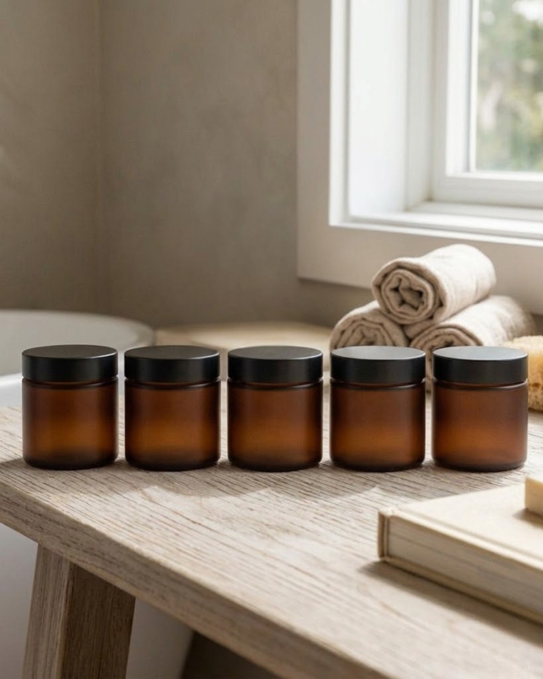 Amber Glass Jars
