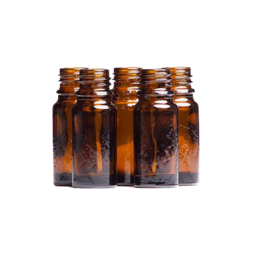 Amber Glass Bottles with White Cap