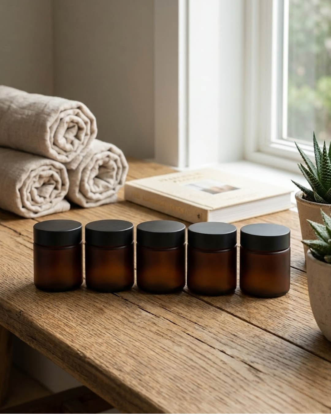 Amber Glass Jars