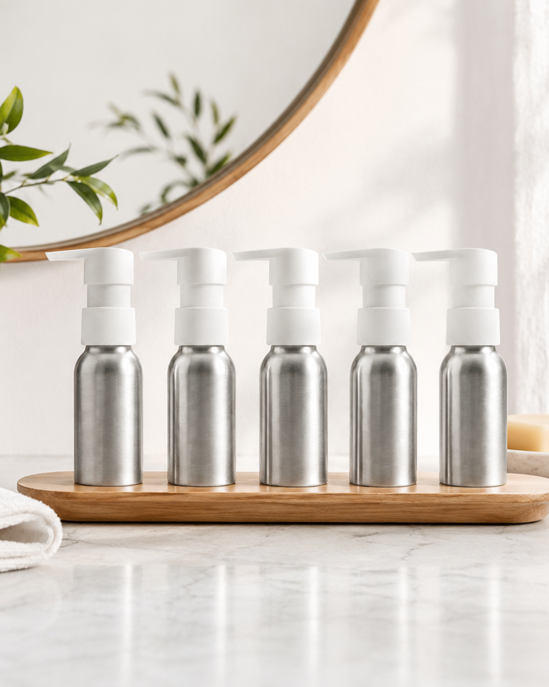 Aluminium Bottles with Pump 100ml