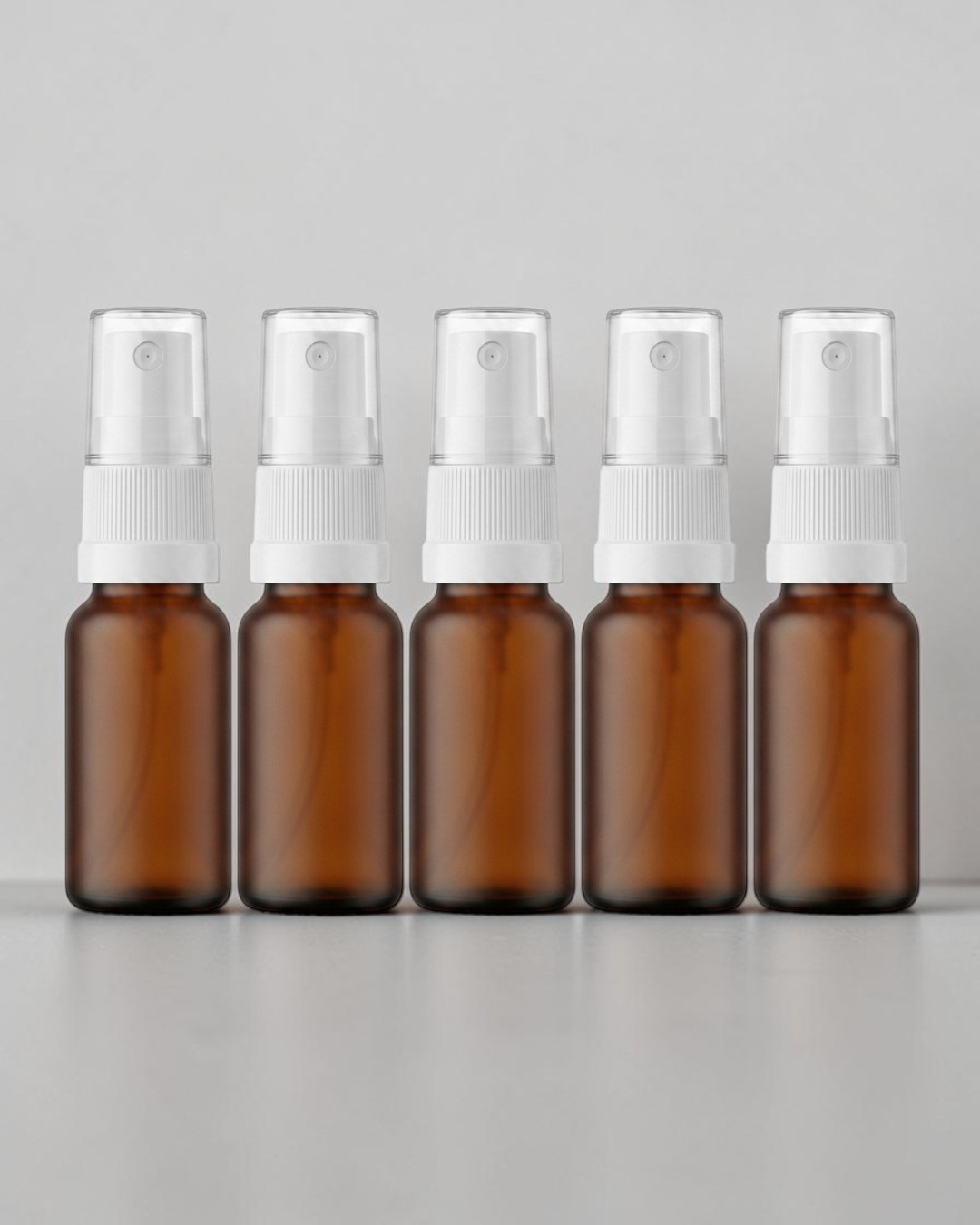 Amber Glass Bottle with Atomiser Top