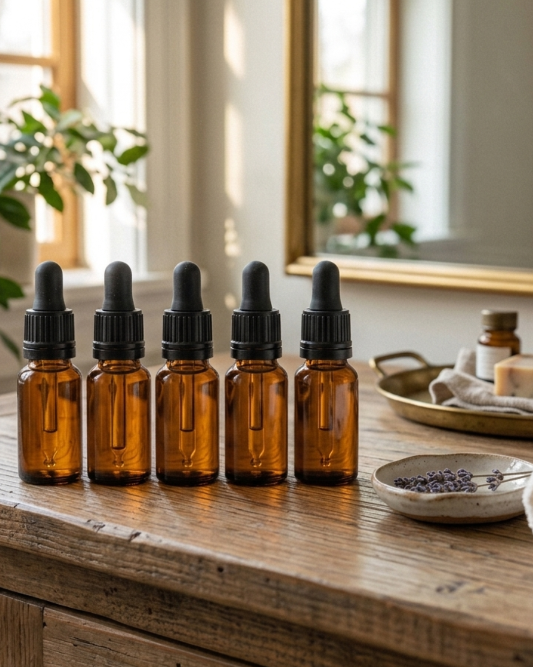 Amber Glass Bottles with Pipette Cap