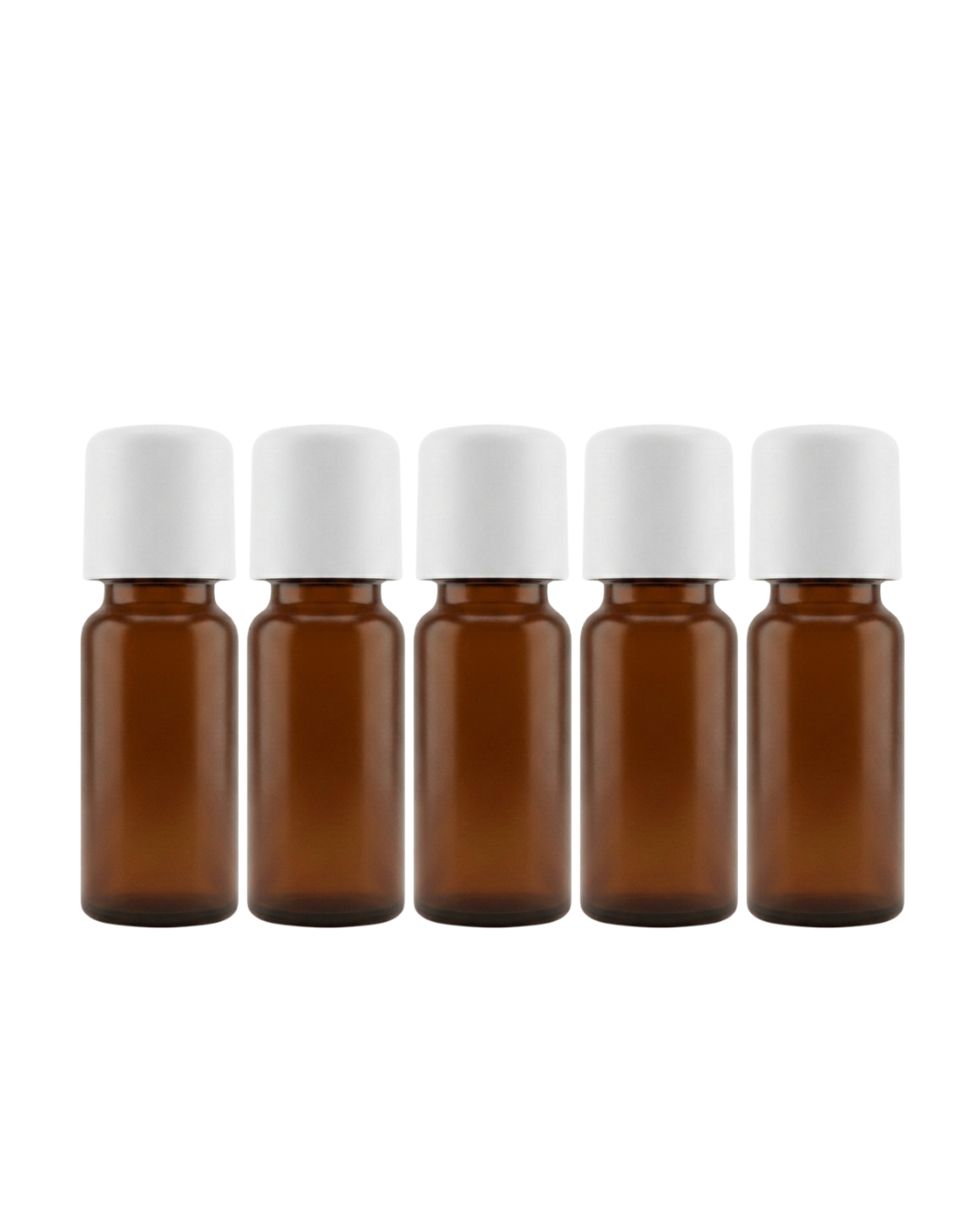 Amber Glass Bottles with White Cap