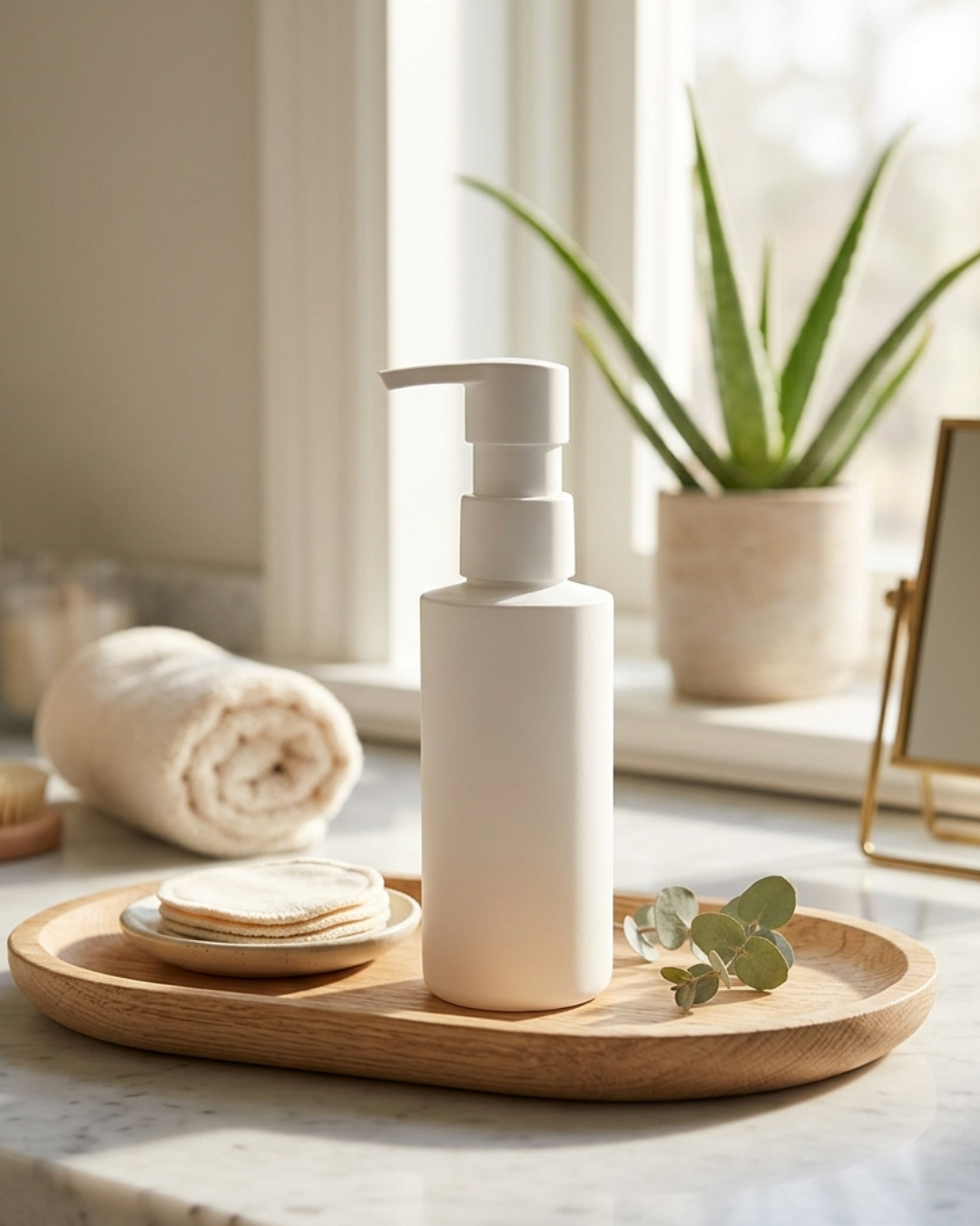 White Eco Bottles with Pump Top