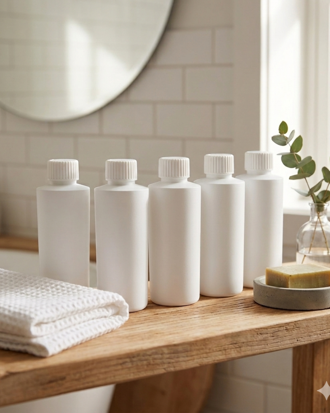 White Eco Bottles with screw cap