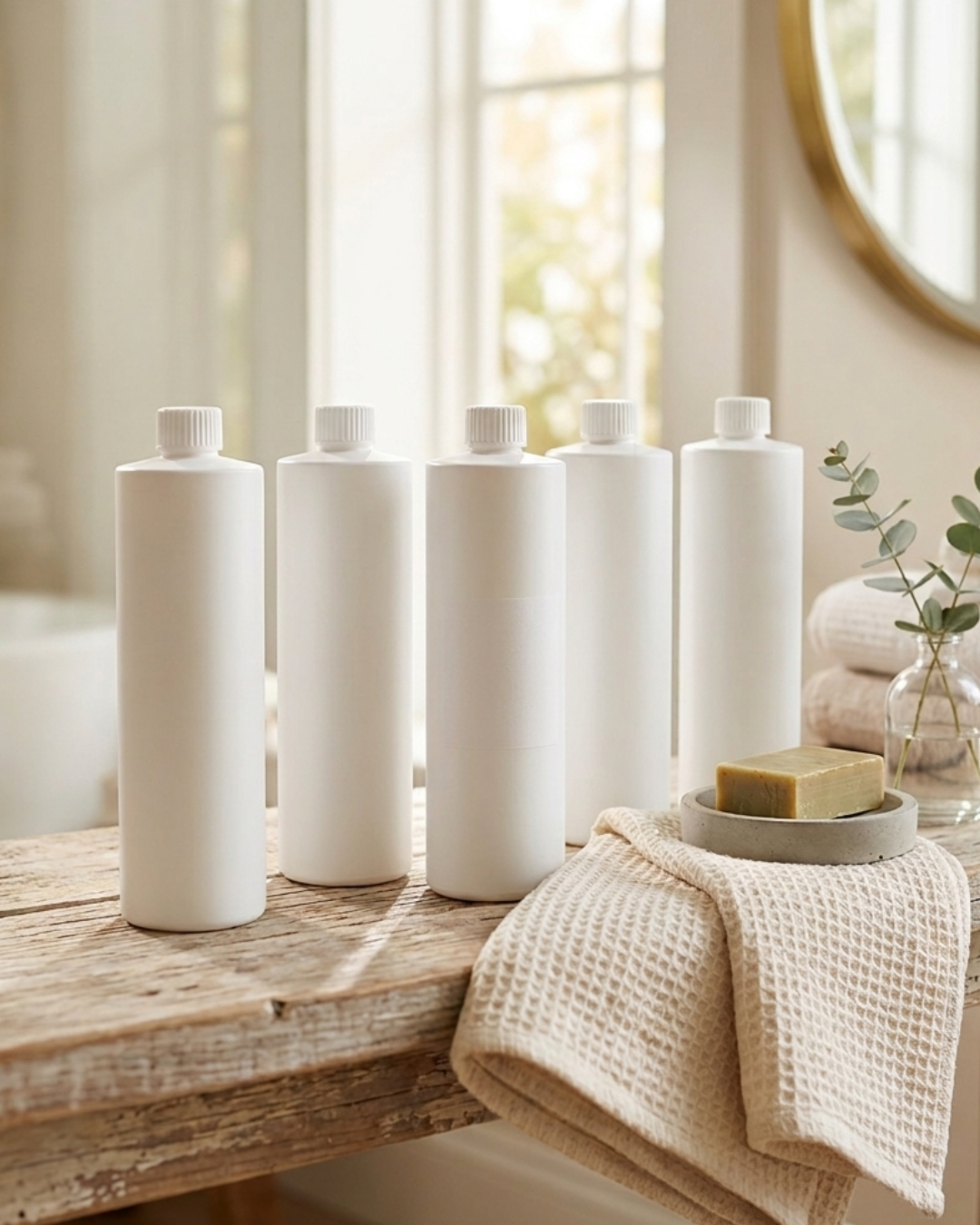 White Eco Bottles with screw cap