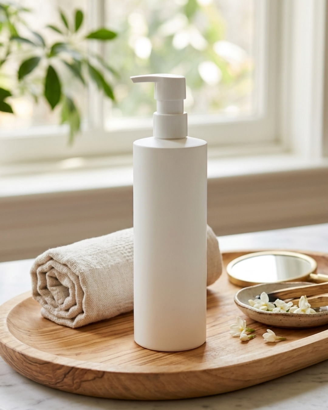 White Eco Bottles with Pump Top