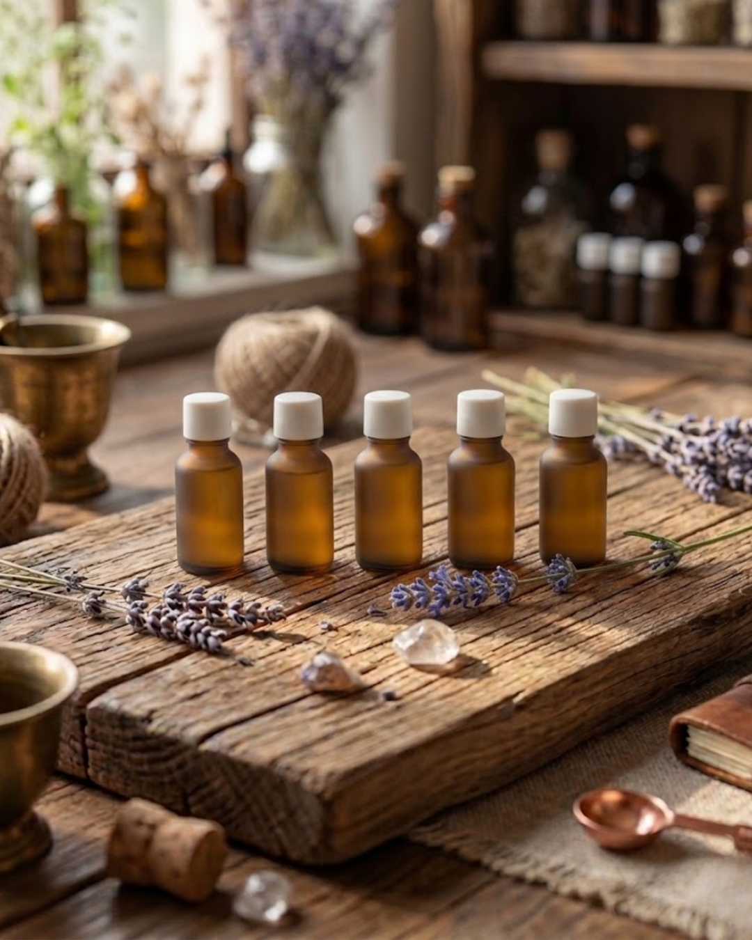 Amber Glass Bottles with White Cap