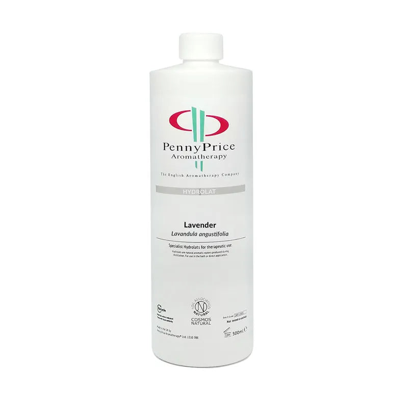 100ml Aluminium bottle with white spray lid and clear over cap, labelled Lavender, Lavandula angustifolia, hydrolat.
