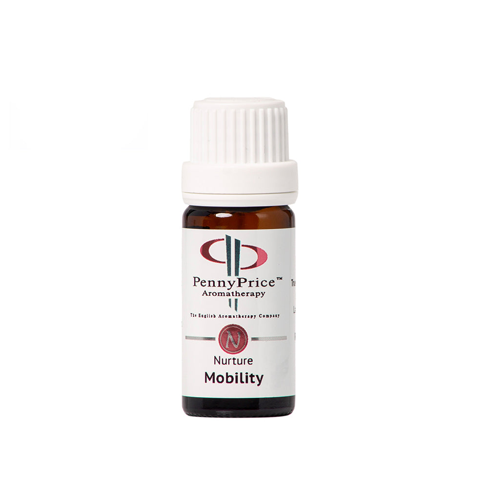 Nurture Mobility Essential Oil Blend. Essential oil blend to help movement and mobility. Blended essential oil for movement and mobility. Essential iol blend for joint. Essential oil blend for joint mobility. Essential oil blend for aches and pains. Essential oil blend for rheumatism. Essential oil blend for exercise. essential oil to help increase joint movement. essential blend to help joints and muscles. 